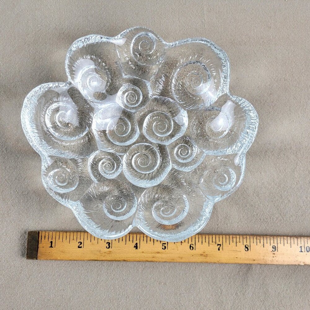 ROYAL COPENHAGEN Crystal Musling Snail Shell Art Glass Bowl Per Lutken - Picture 3 of 7